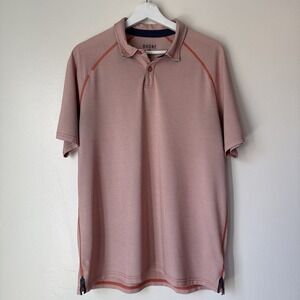 Rhone Delta Pique Polo Golf Shirt Performance Stretch Size L Stripe Sport Top